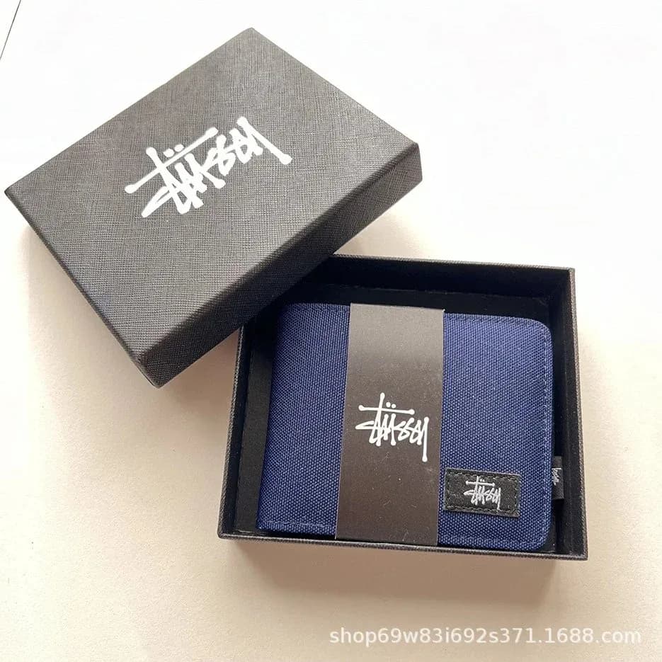 Stussy Stussy Blue Canvas Wallet with Box