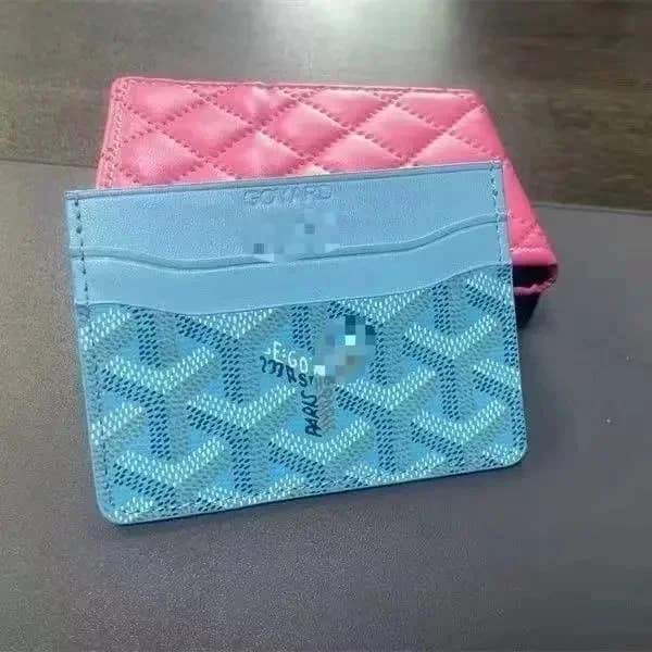 Goyard Blue Goyardine Card Holder