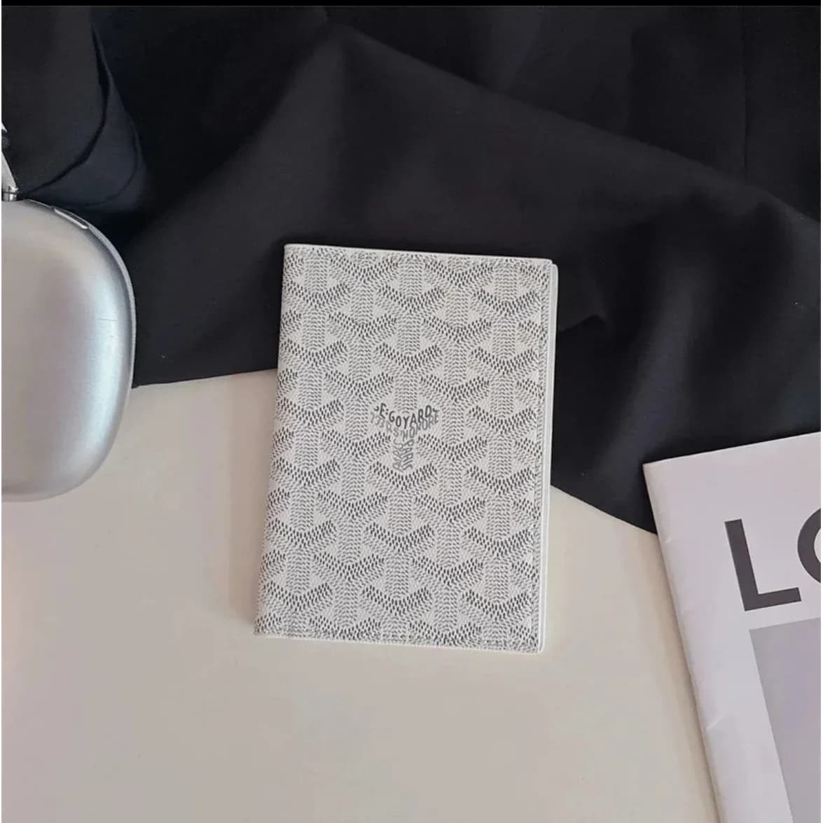 Goyard Monogram Passport Holder White