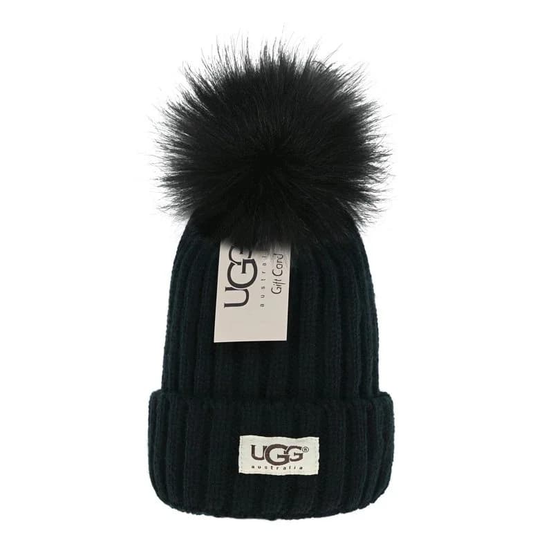 UGG Black Pom-Pom Beanie Hat