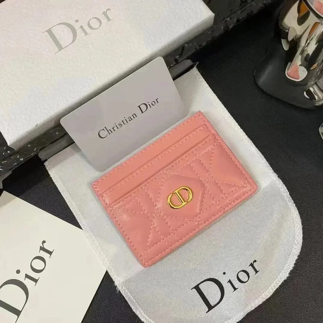 Dior CD Logo Pink Leather Card Holder