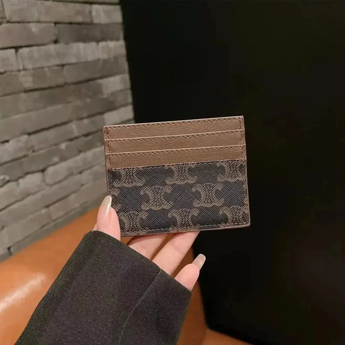 Celine Classic Flap Cardholder Beige/Brown