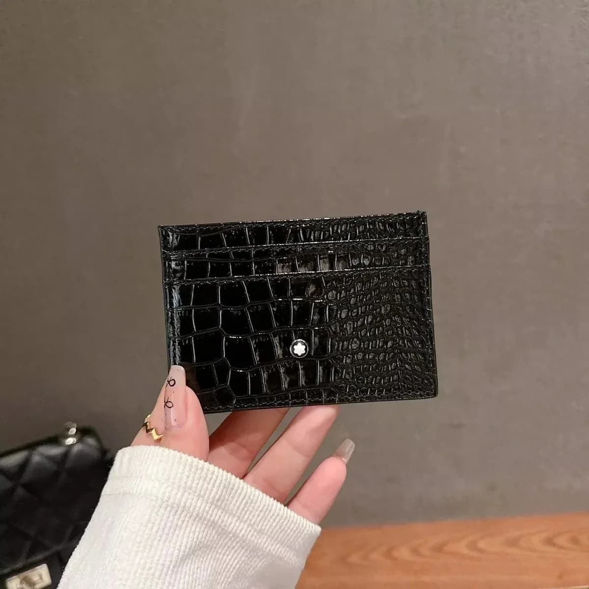 Montblanc Crocodile Texture Card Holder Black