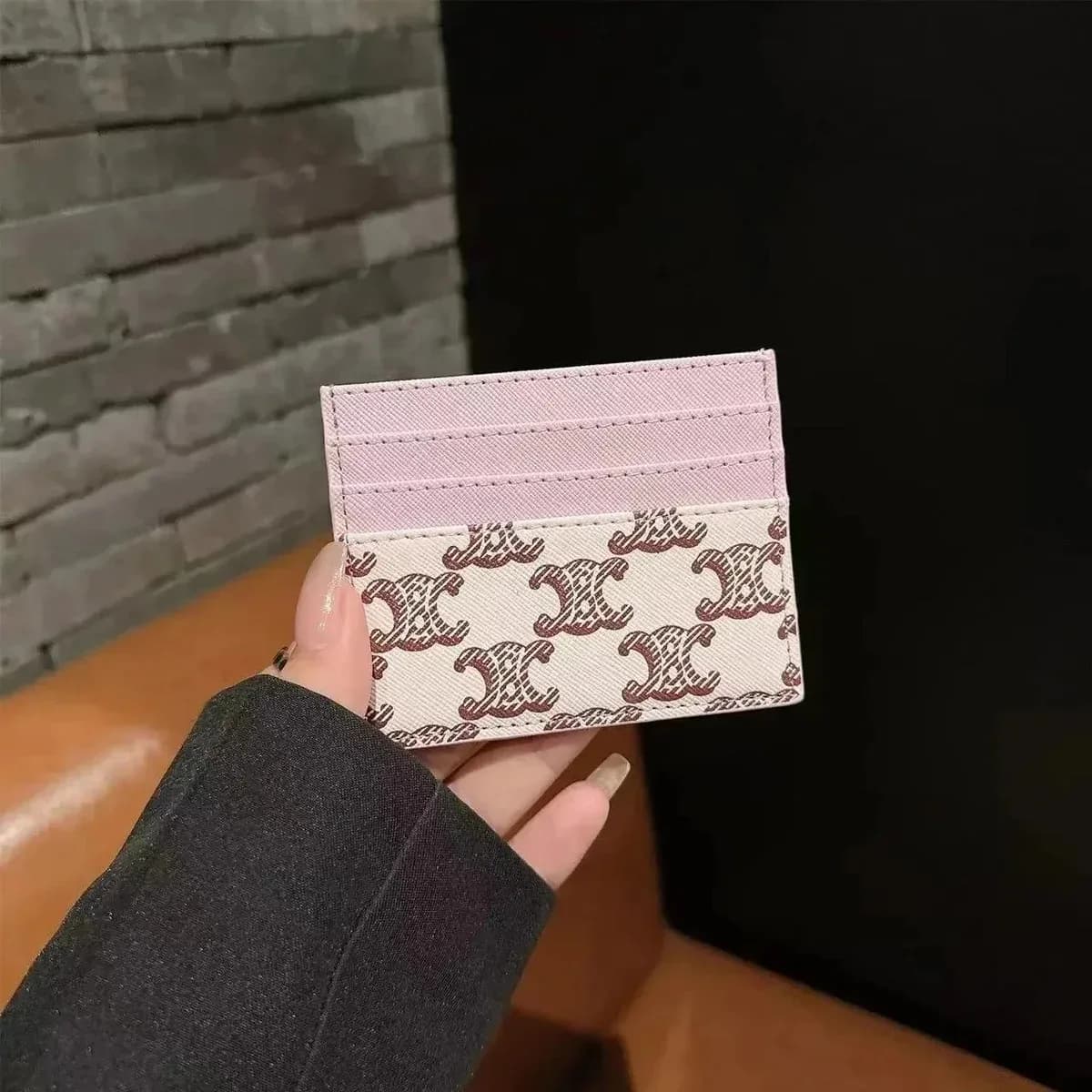 Chanel Classic Flap Card Holder Pink & Beige