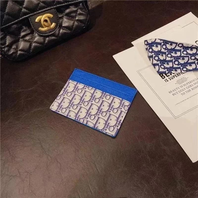 Dior Classic Flap Blue & White Card Holder