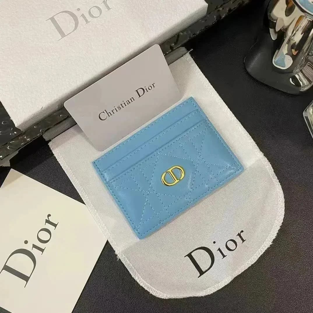 Dior CD Monogram Light Blue Card Holder