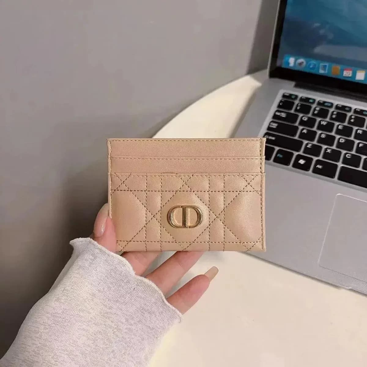 Dior Classic Flap Beige Card Holder