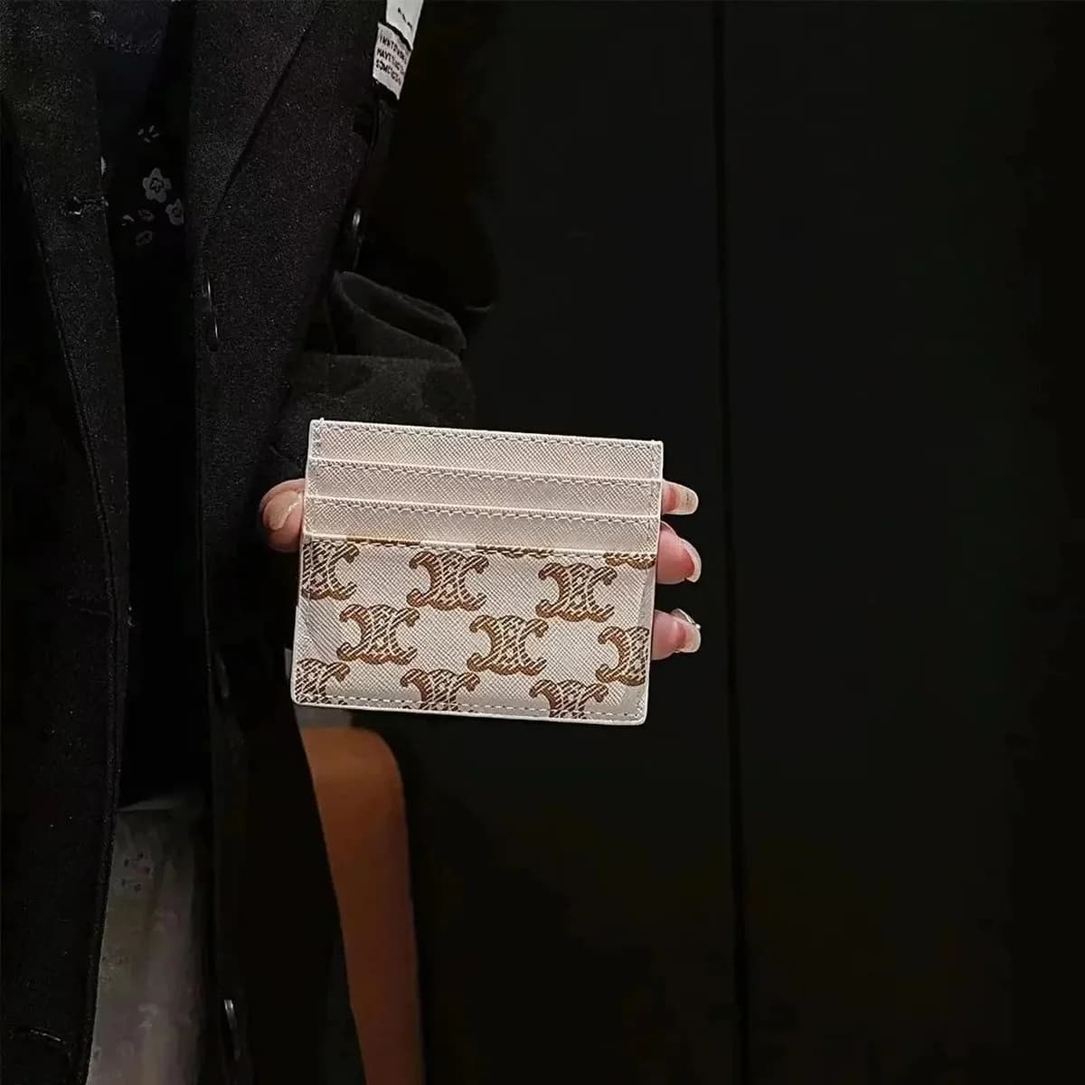 Celine Classic Logo Beige Cardholder