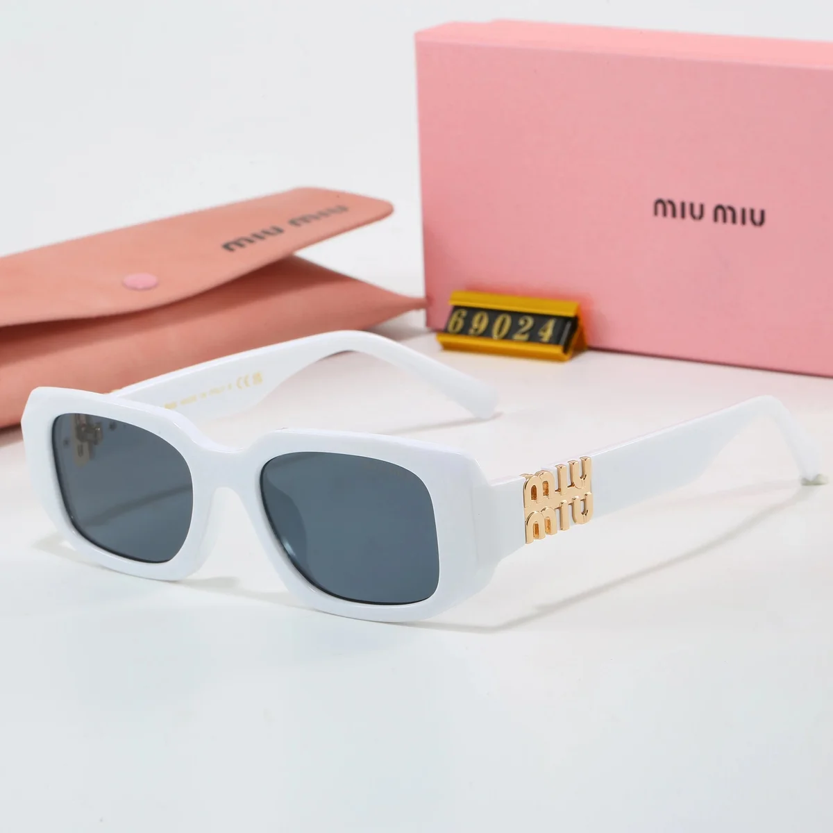 Miu Miu miu miu3 White Gold Frame Sunglasses