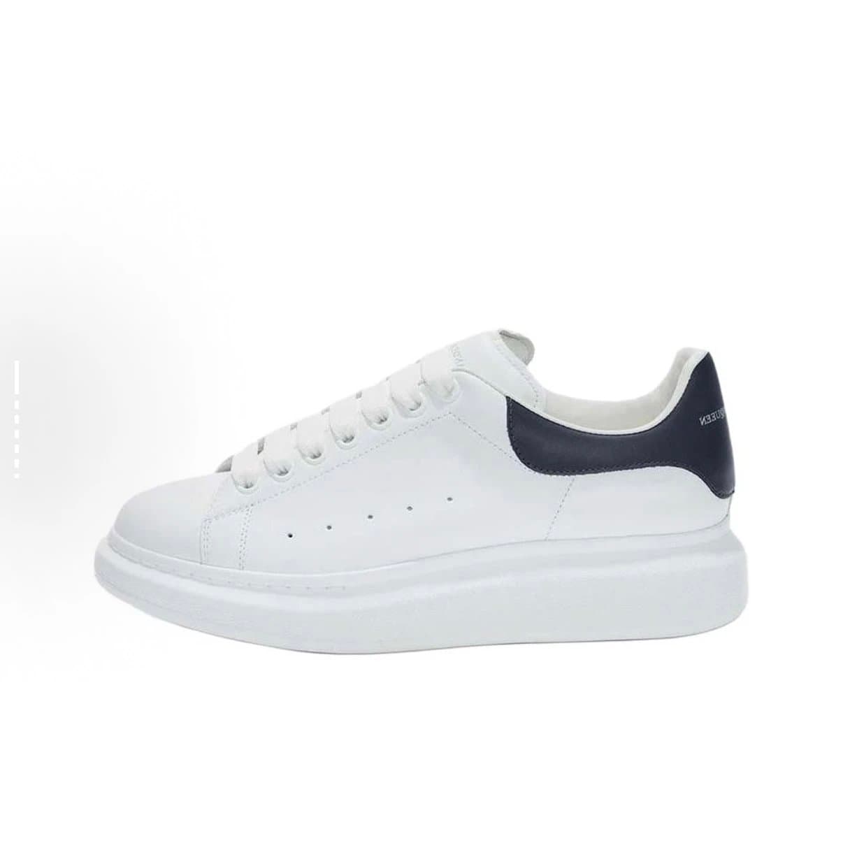 White Low-Top Sneakers with Red Heel and Oversized Sole seller listing evidence