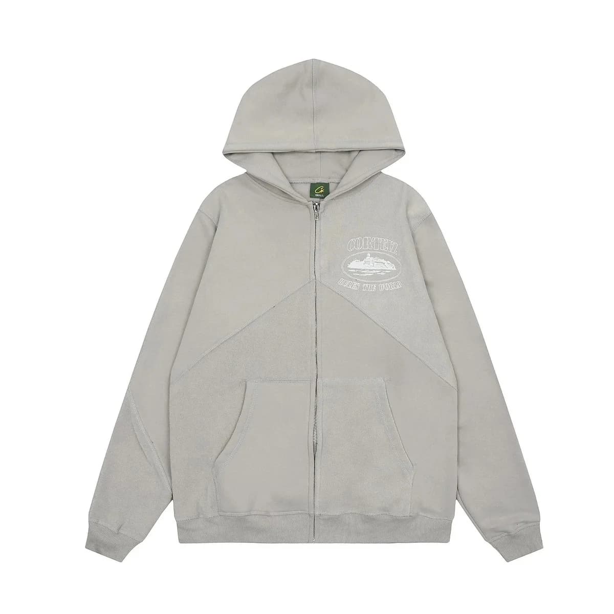Unisex Grey 'Cortez' Zip-Up Hoodie