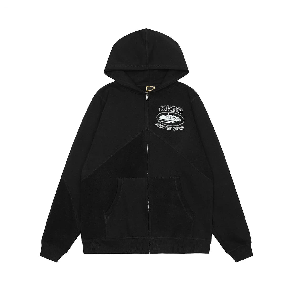 Black 'Cornell' Zip-Up Hoodie