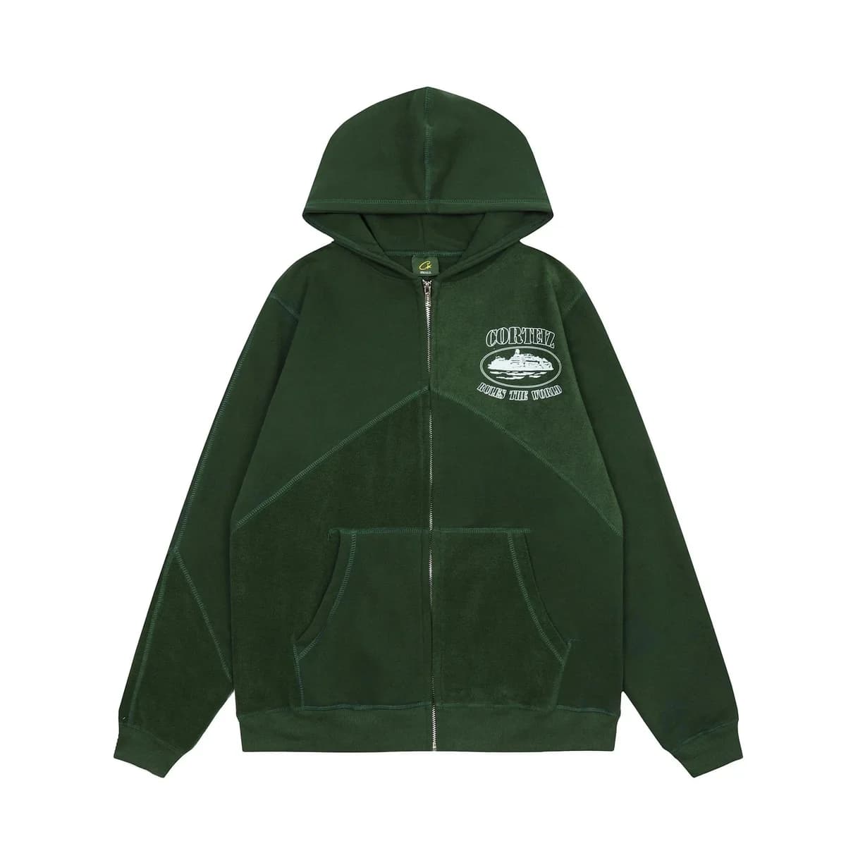 Green 'Cortez' Zip-Up Hoodie