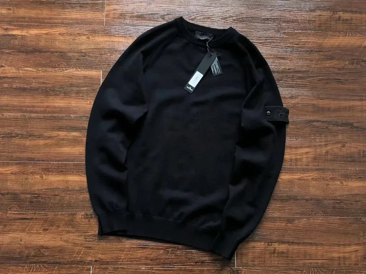 Stone Island 68-15 Black Crewneck Sweater
