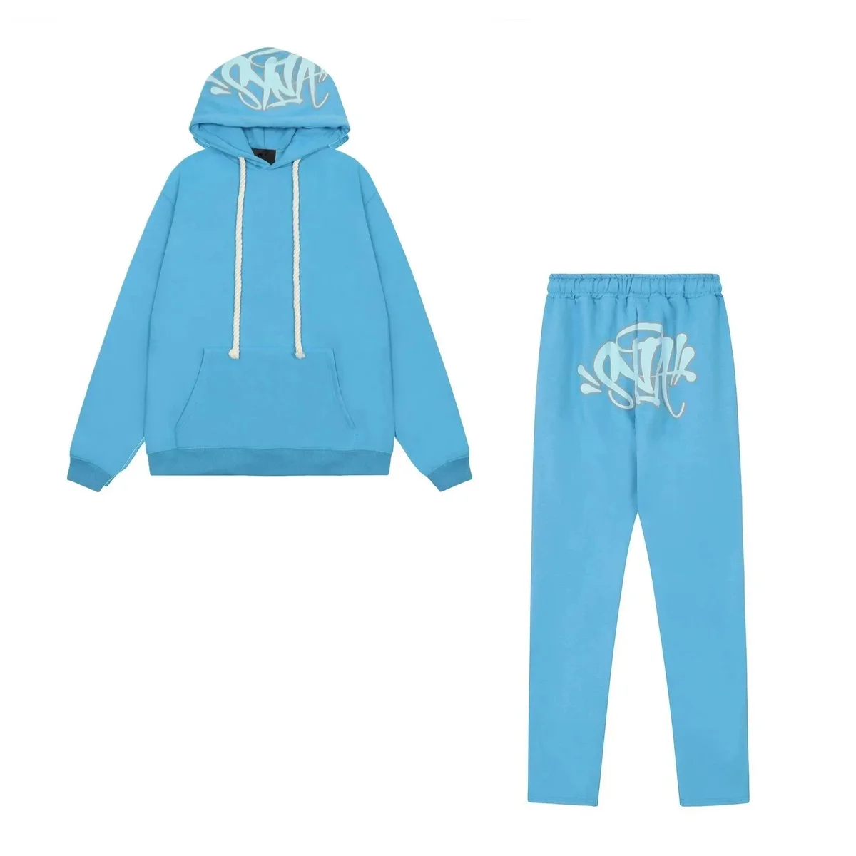 Blue Graffiti Print Tracksuit Set