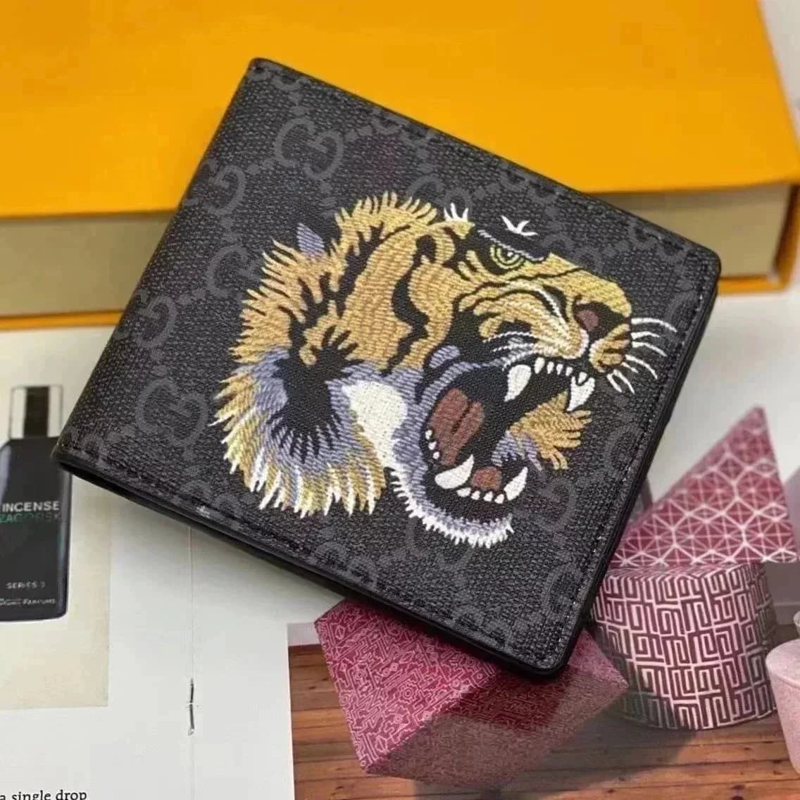 Gucci GG Monogram Black Tiger Wallet