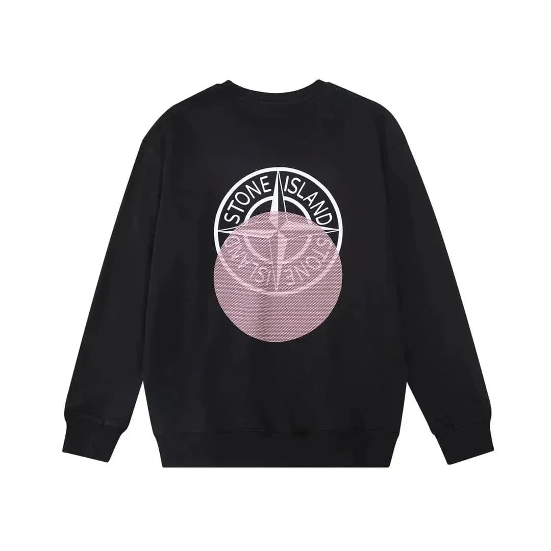 Stone Island 68-15 Black Pink Logo Sweatshirt