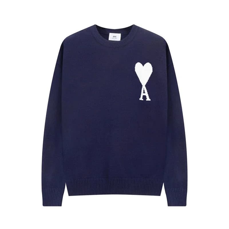 Ami Paris Ami de Coeur Navy Blue Sweater