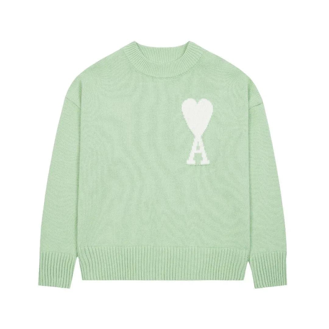Ami Mint Green AM Heart Sweater