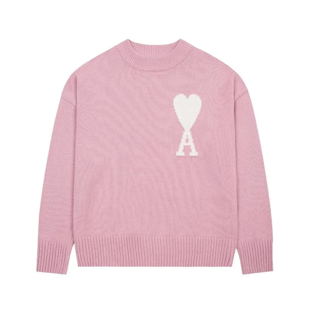 Ami Paris Ami de Coeur Pink Sweater