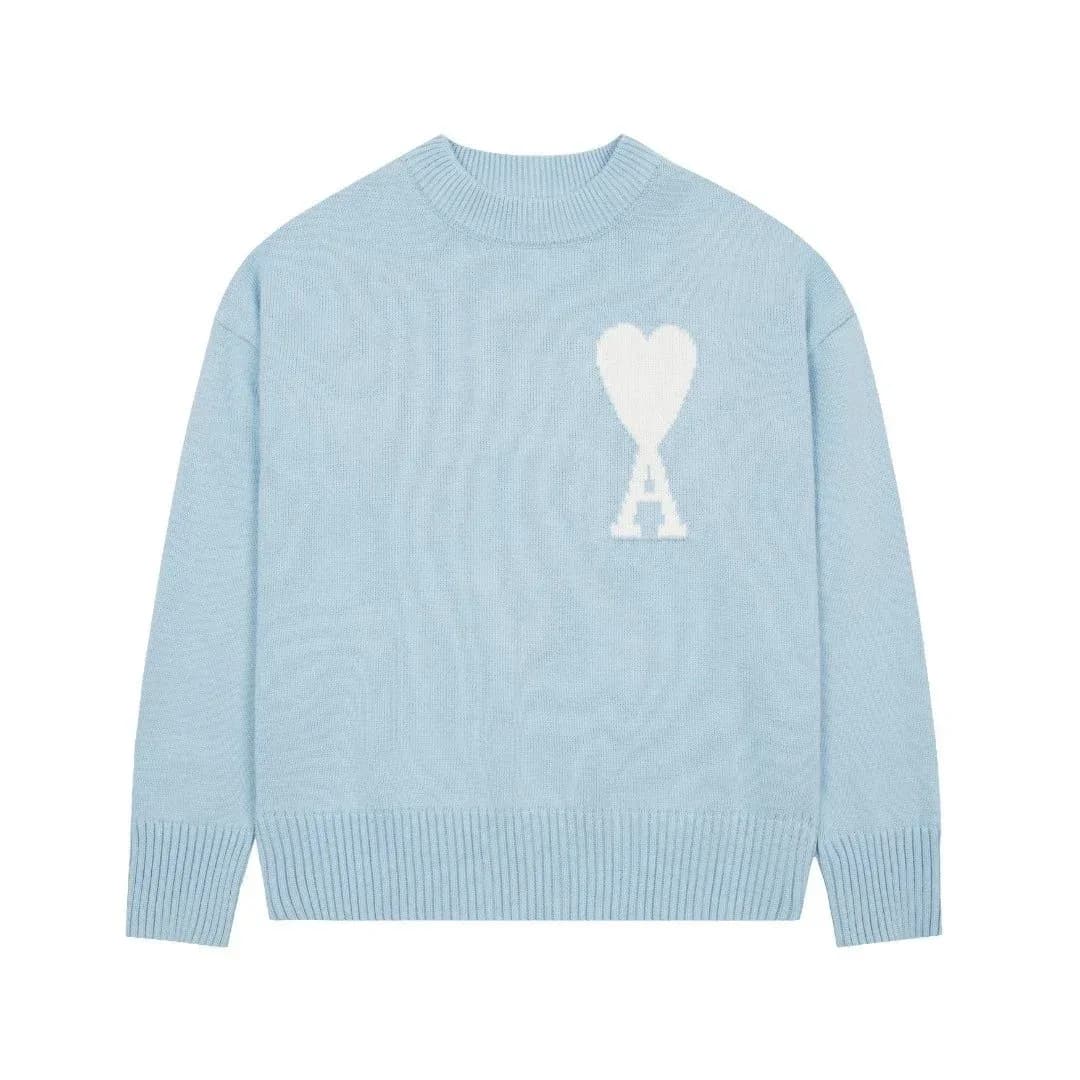 Ami Paris Ami de Coeur Light Blue Sweater