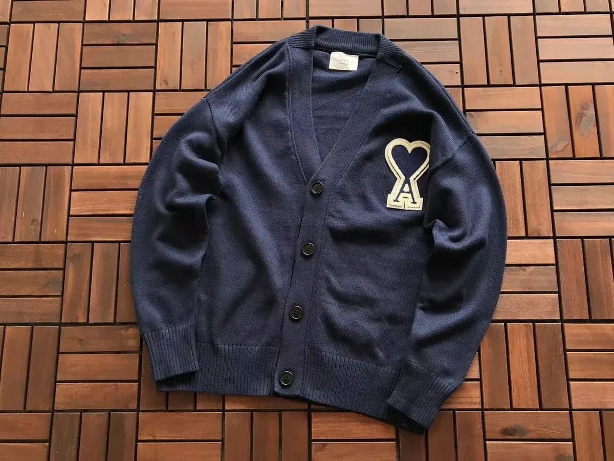 Ami Paris Ami de Coeur Navy Sweater Cardigan