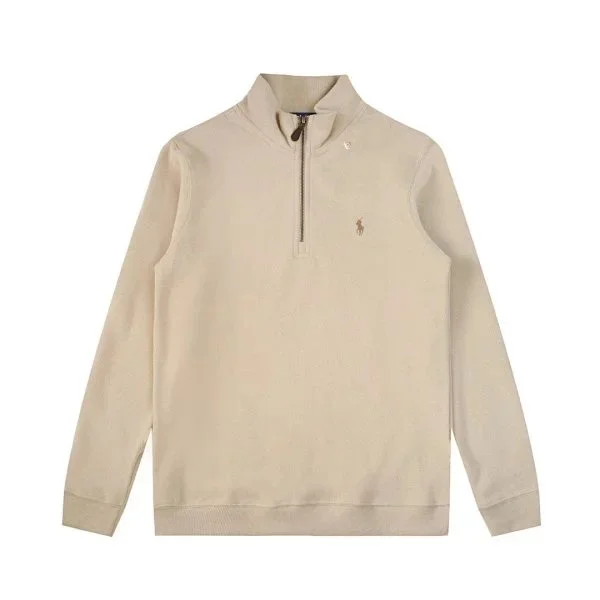 Polo Ralph Lauren Classic Logo Beige Half-Zip Sweater
