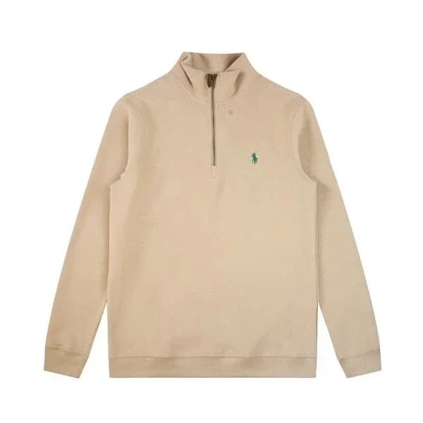 Polo Ralph Lauren Classic Logo Beige Half-Zip Sweater