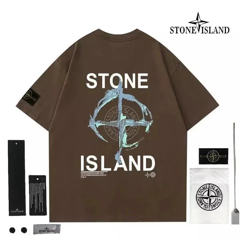 Stone Island 68-15 Brown Graphic T-Shirt