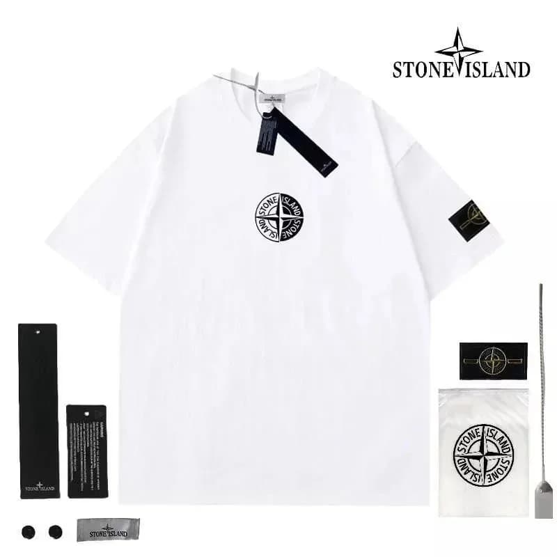 Stone Island White Logo T-Shirt