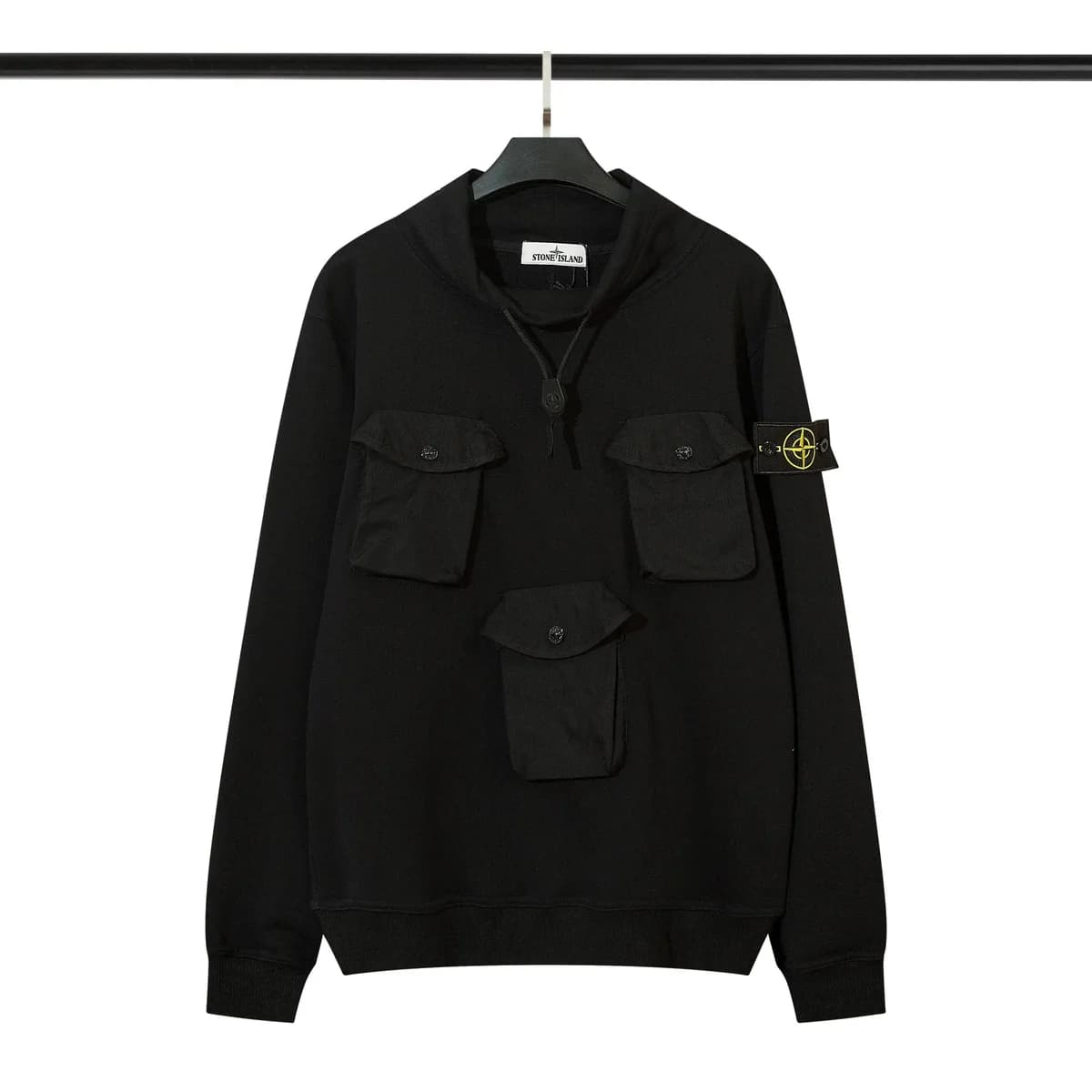 Stone Island 68-15 Black Hoodie Sweatshirt