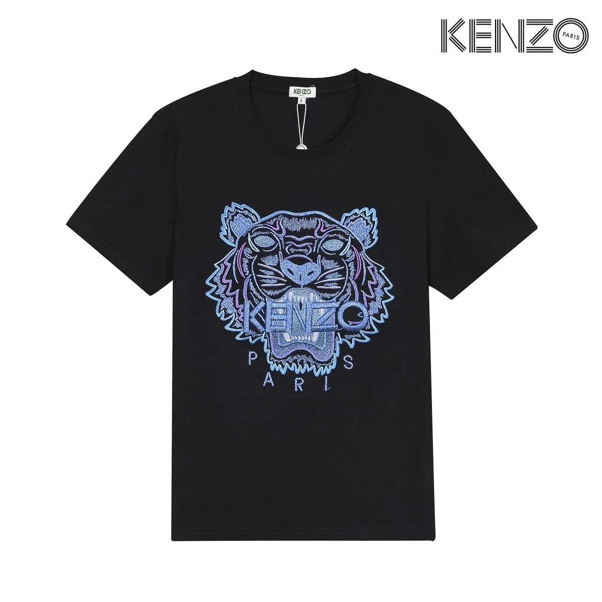 Kenzo Tiger Embroidered Black T-Shirt
