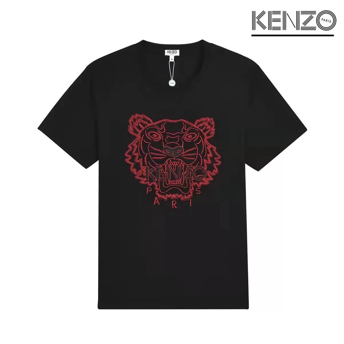 Kenzo Tiger Embroidered Black T-Shirt
