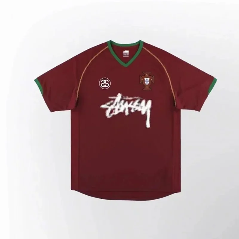 Stussy Stussy Red V-Neck Jersey Shirt