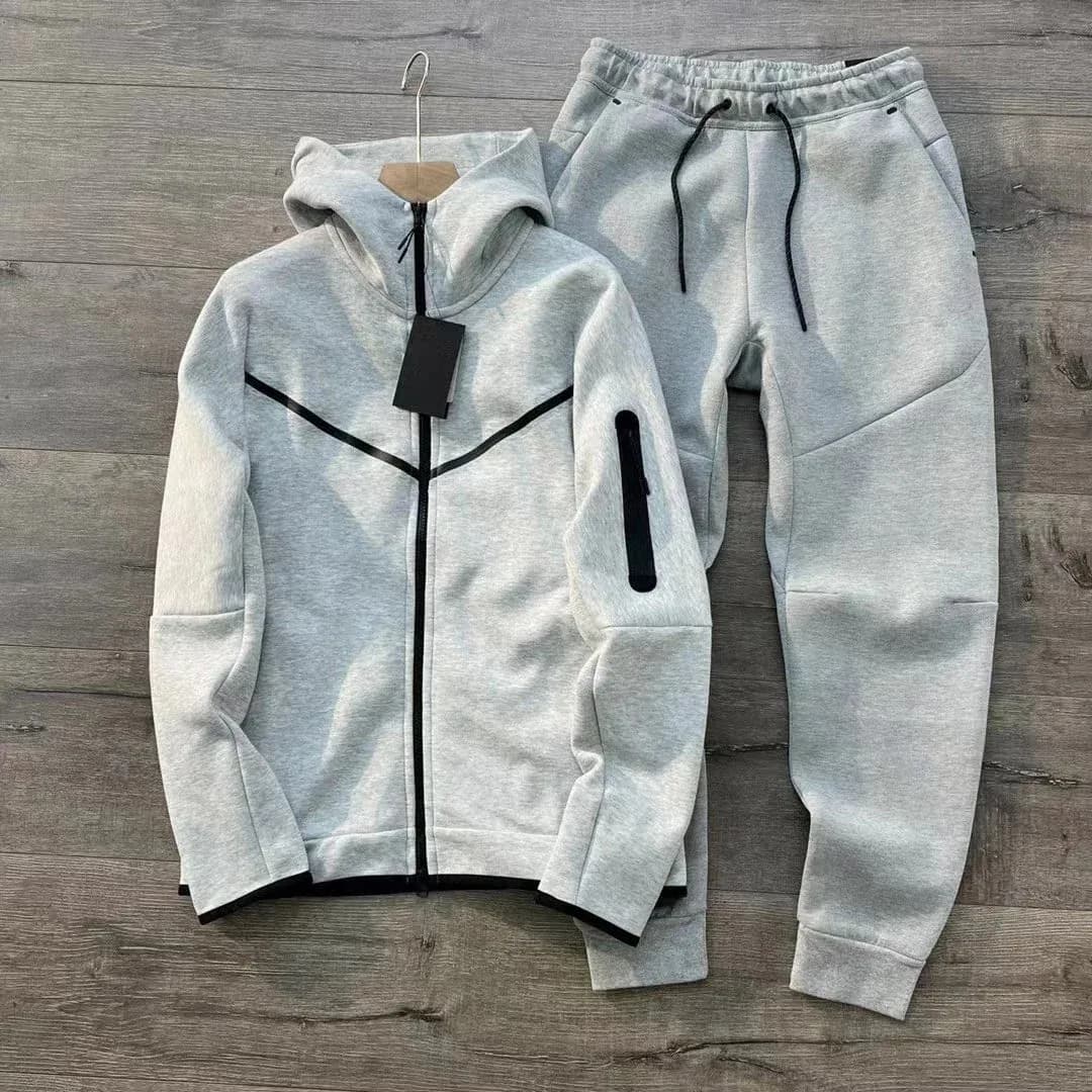 Gray Tech Fleece Hoodie & Pants Set 22