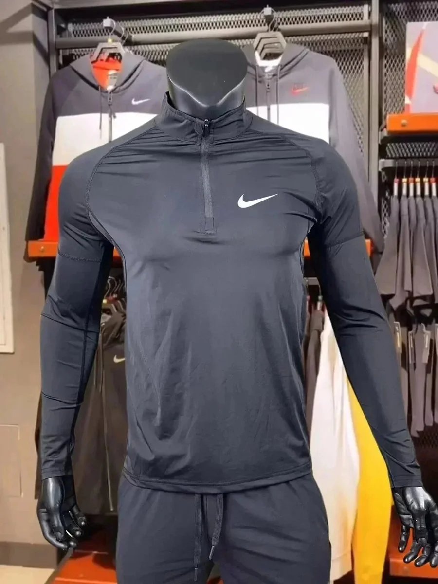 Nike Air Tech Fleece Black Long Sleeve Top