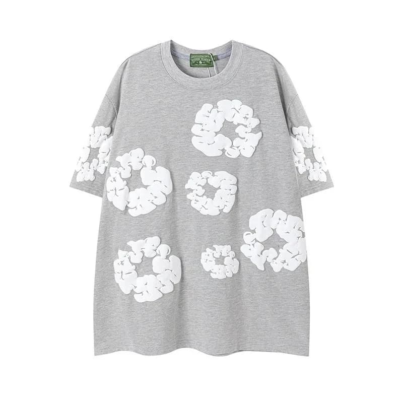 T-Shirt 灰色 Cloud Print Oversized T-Shirt