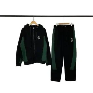 Tracksuit Set Black/Green Casual Tracksuit