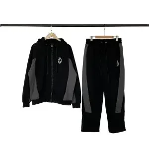 Tracksuit Set Black & Grey Solid Tracksuit