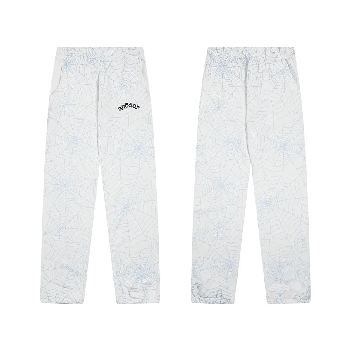 SP5DER Spider Web Print Pants White