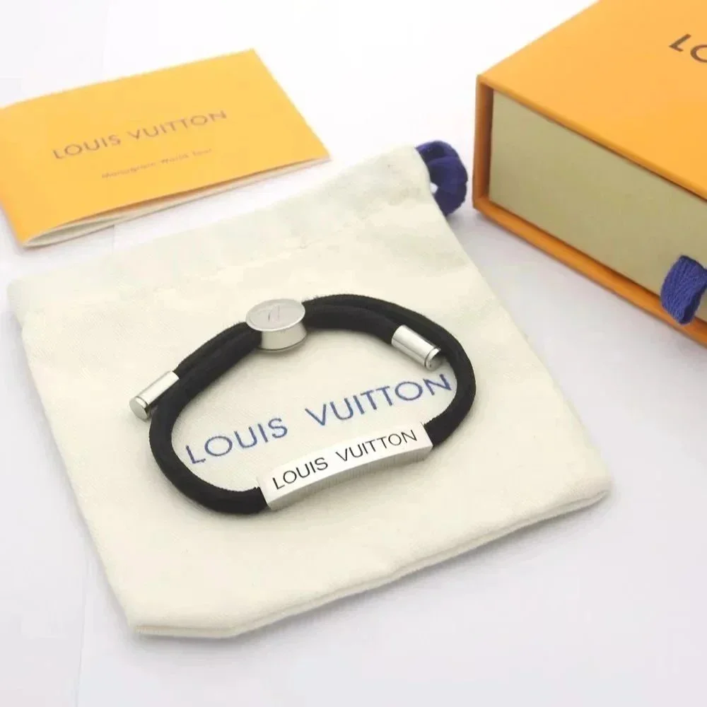 Louis Vuitton Black Leather Bracelet