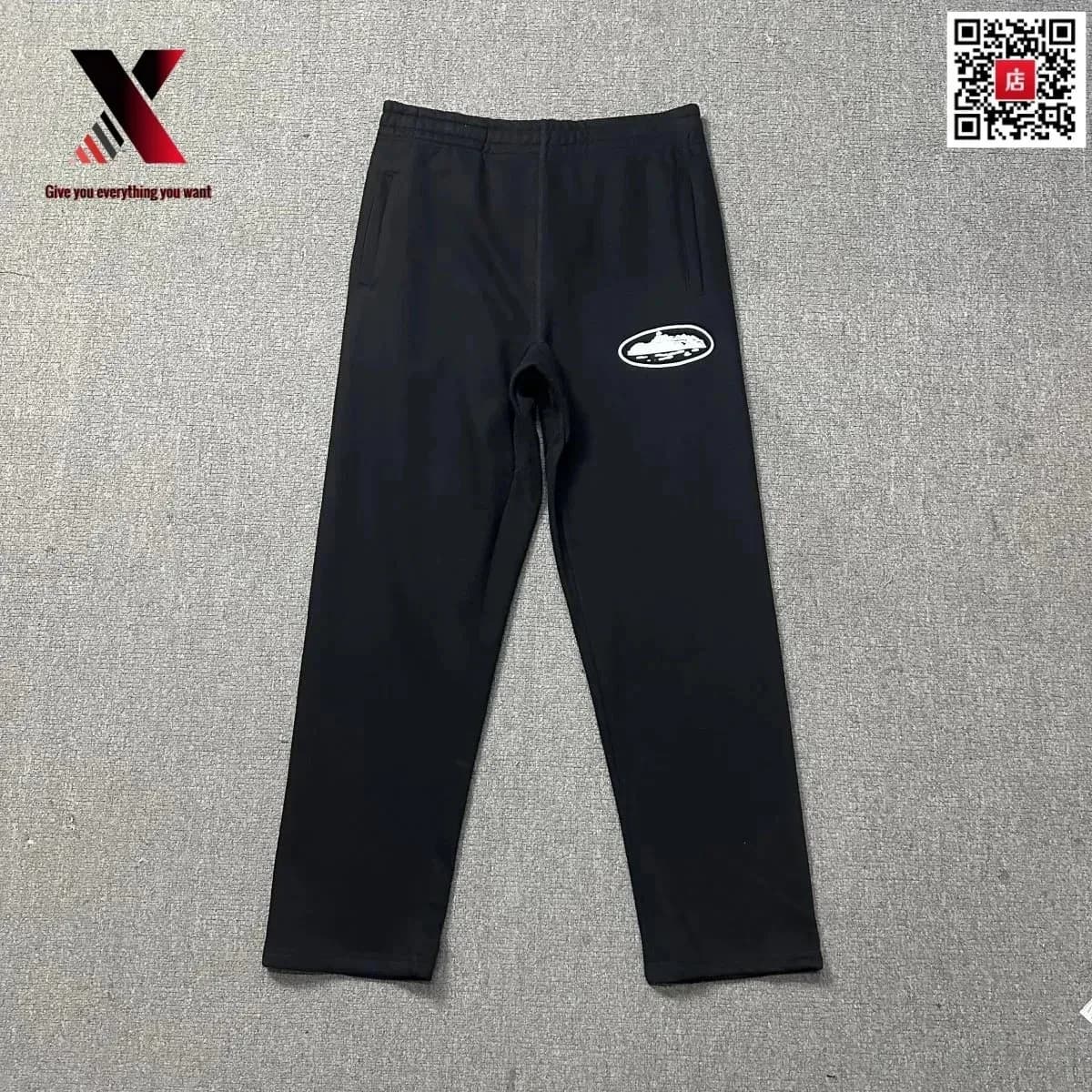 Black Boat Print Track Pants