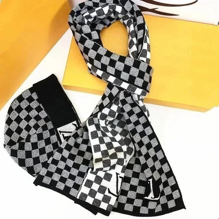 Louis Vuitton Tabi Black & White Checkered Scarf
