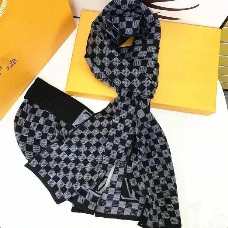 Louis Vuitton Tabi Black & Grey Checkered Scarf