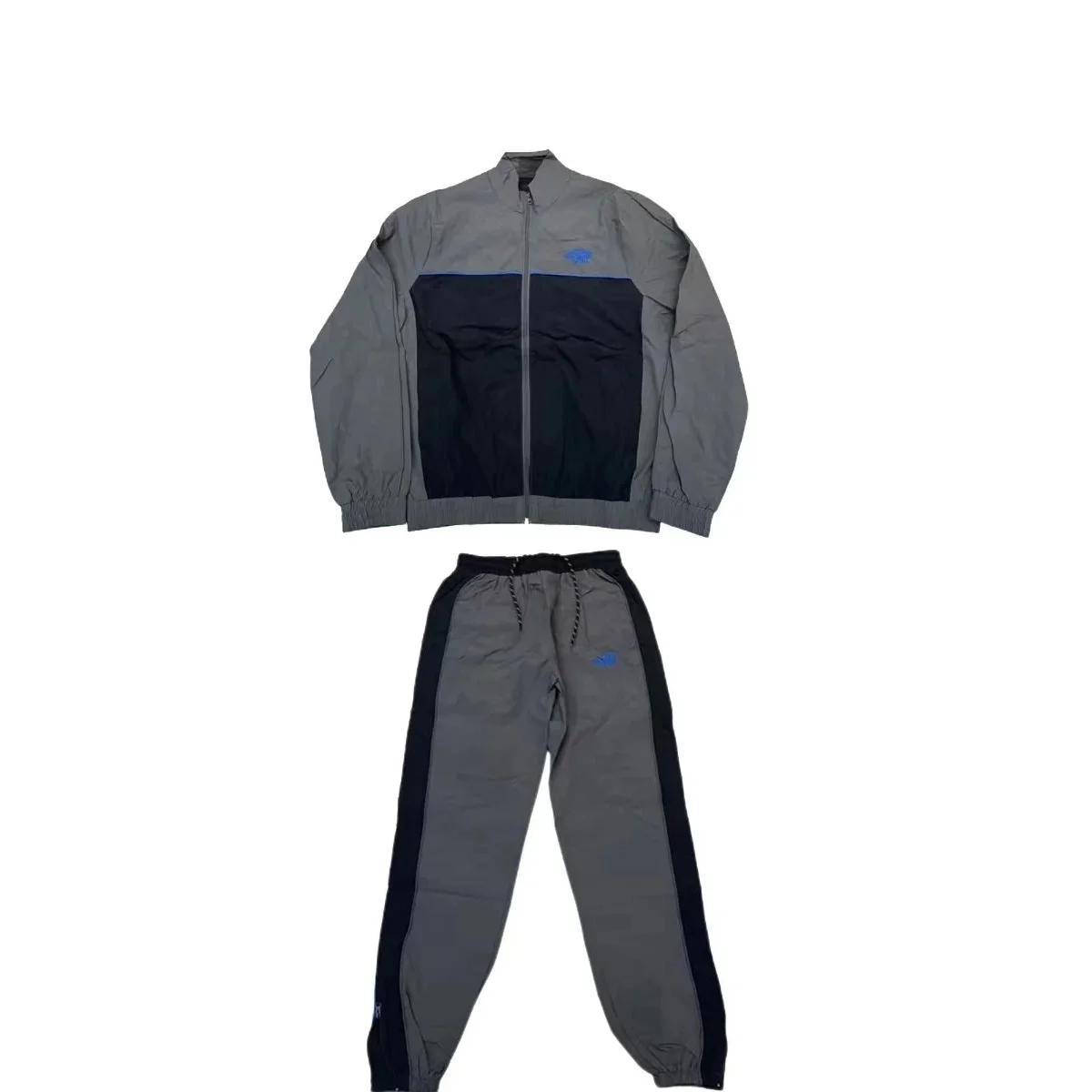 Tracksuit Set - Grey/Black Solid Tracksuit