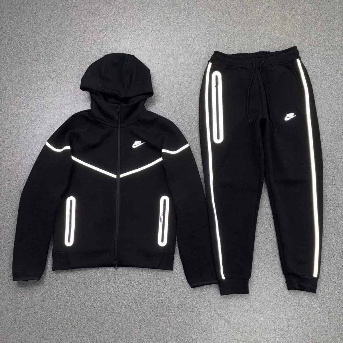 Nike Tech Fleece Black Reflective Tracksuit