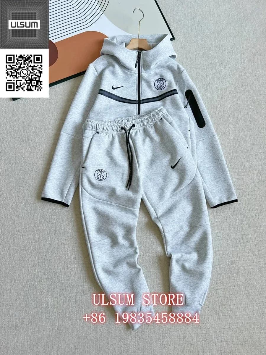 Nike Tech Fleece PSG Grey Tracksuit Set