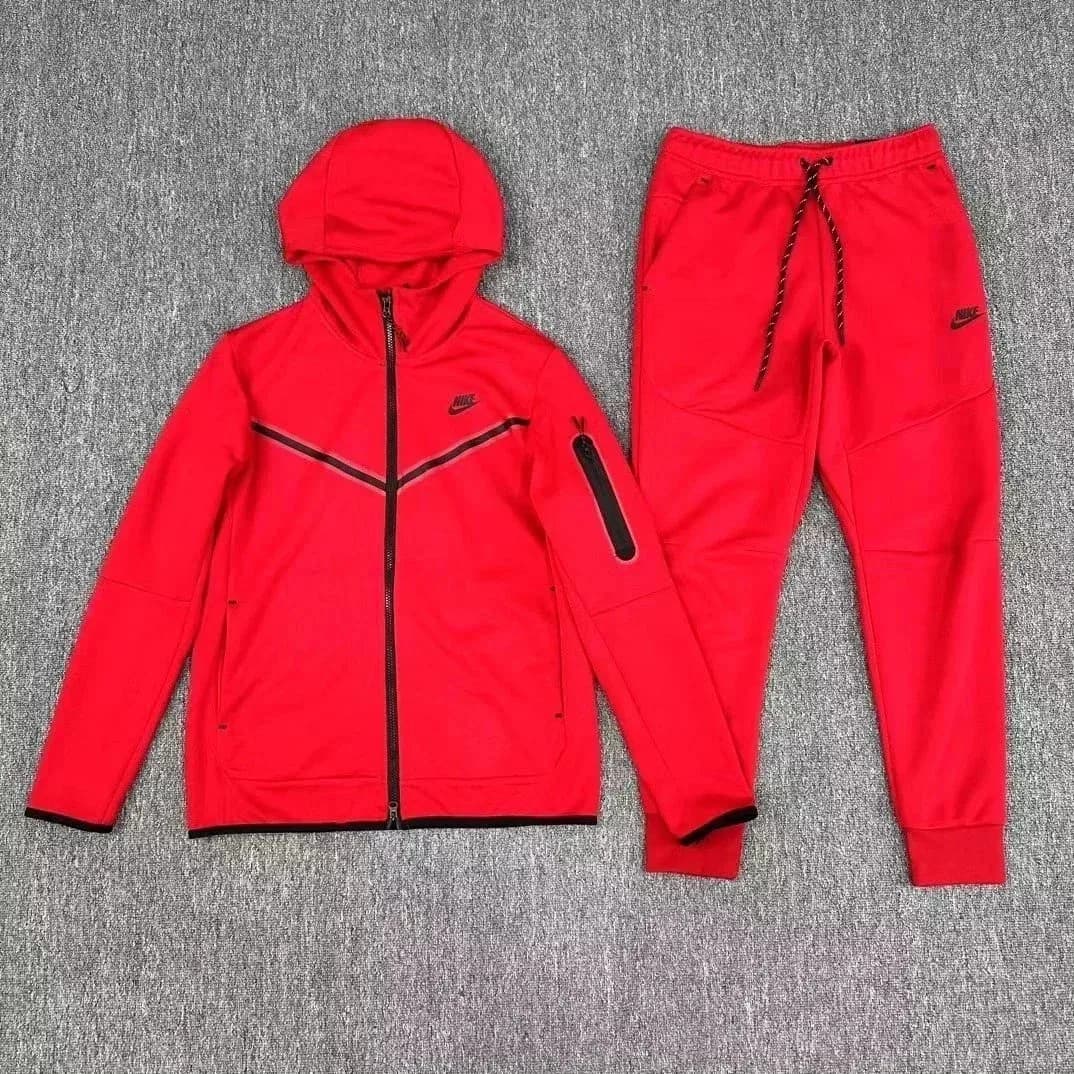 Nike Tech Fleece Red Tracksuit Set