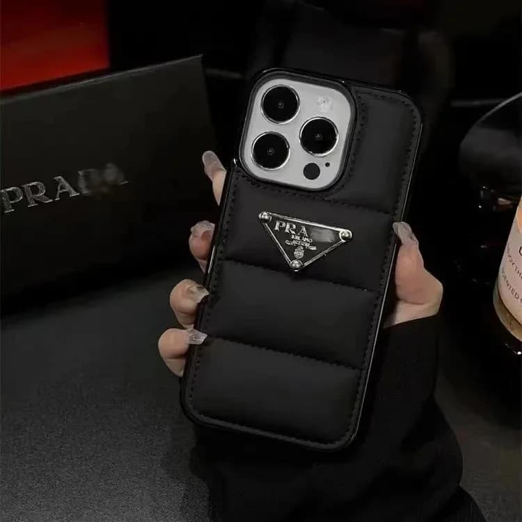 Prada Padded Leather Phone Case Black