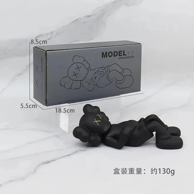 Model XX Ornament Black Lying Figure Decorative Statue